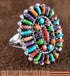 Genuine Sterling Silver Jewelry Multicolor Ring Size 5-1/4 RS47143
